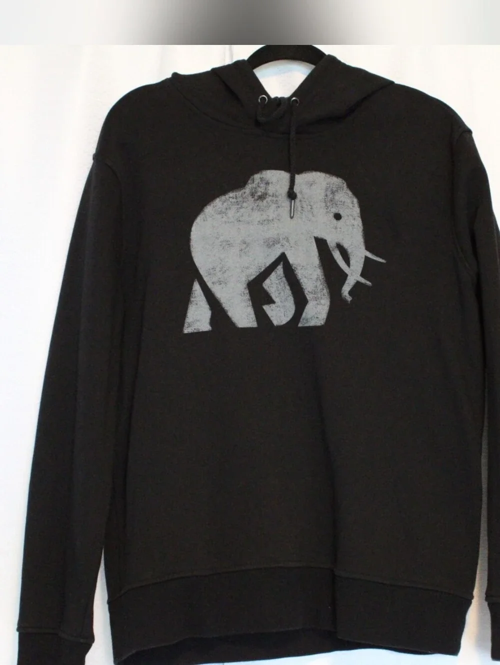 Banana Republic Heritage Elephant Logo Pullover Hoodie Black Men's M